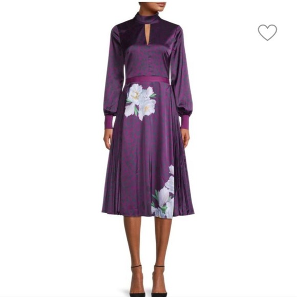 Ted Baker London Dresses & Skirts - NWT TED BAKER LONDON Animal-Print Mockneck Midi Dress